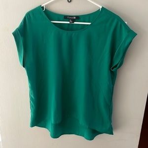 Forever 21 green short sleeve blouse in small